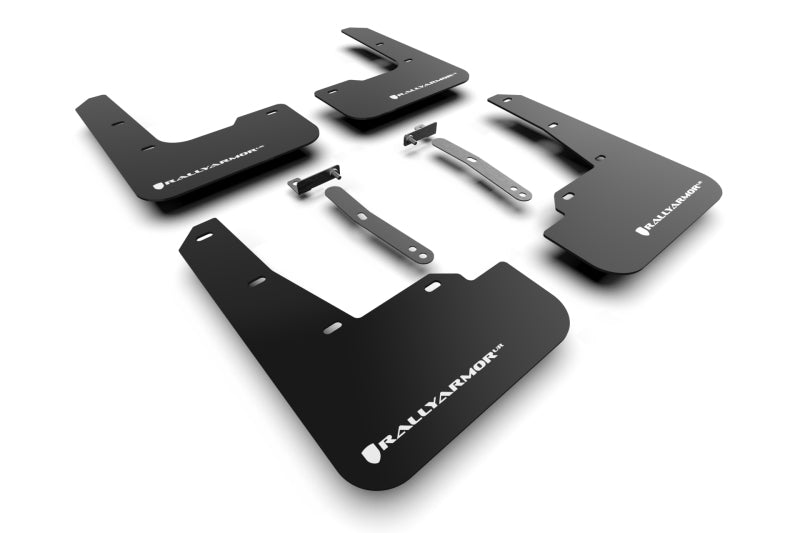 Rally Armor 2022 Hyundai Elantra N & Line Black UR Mud Flap w/ White Logo - Body Protection