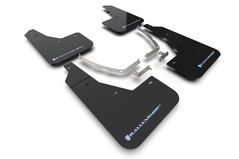 Rally Armor 2022 Hyundai Ioniq 5 Black Mud Flap w/ Light Blue Logo - Body & Protection