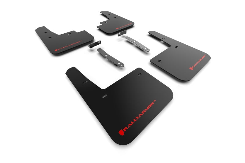 Rally Armor 2022 Hyundai Kona N Black UR Mud Flap w/ Red Logo - Body & Protection