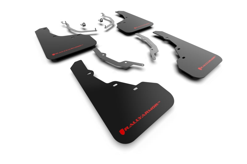 Rally Armor 2022 Hyundai Santa Cruz Black UR Mud Flap w/ Red Logo - Body & Protection