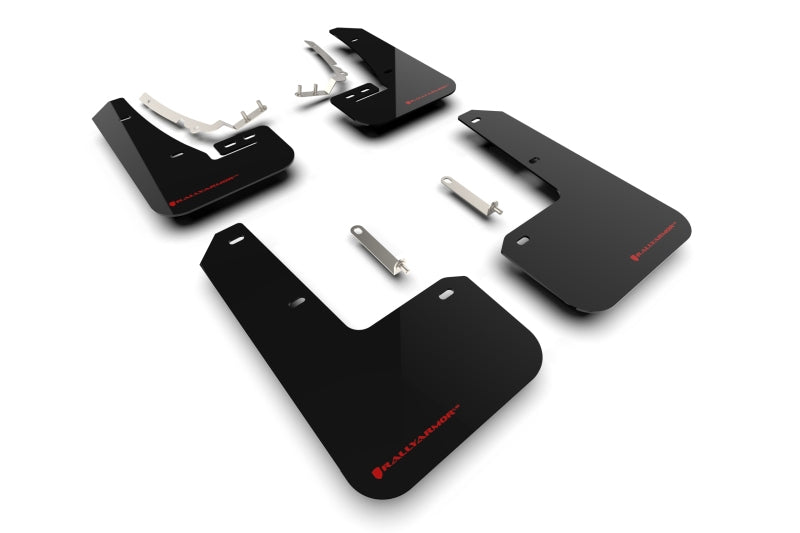 Rally Armor 2022 MK8 Volkswagen Golf GTI/R Black UR Mud Flap w/ Red Logo - Body & Protection