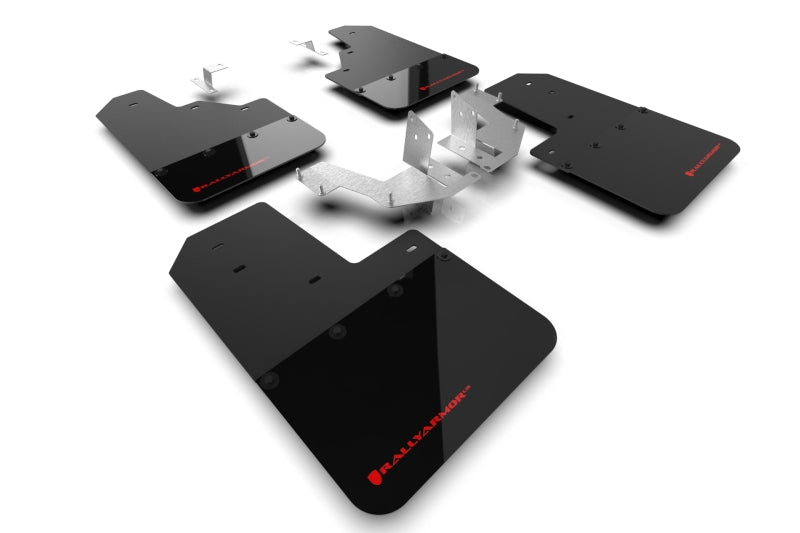 Rally Armor 21-22 Ford Bronco (Plstc Bmpr - NO Rptr/Sprt - RR/RB) Blk Mud Flap w/Red Logo - Body & Protection