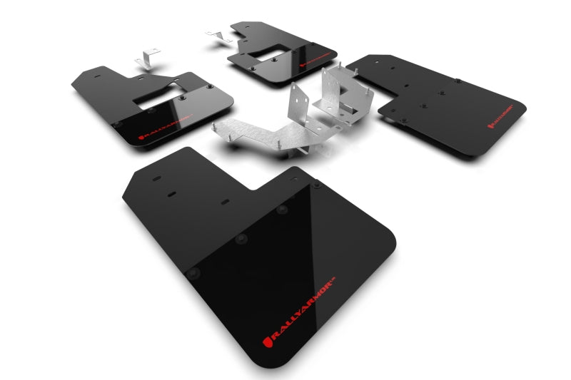 Rally Armor 21-22 Ford Bronco (Plstc Bmpr + RB - NO Rptr/Sprt) Blk Mud Flap w/Red Logo - Body & Protection