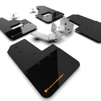 Rally Armor 21-22 Ford Bronco (Plstc Bmpr + RB - NO Rptr/Sprt) Blk Mud Flap w/Cy Orange Logo - Body & Protection