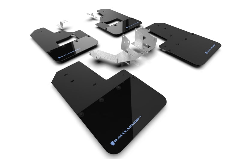 Rally Armor 21-22 Ford Bronco (Plstc Bmpr + RB - NO Rptr/Sprt) Blk Mud Flap w/Area Blue Logo - Body & Protection