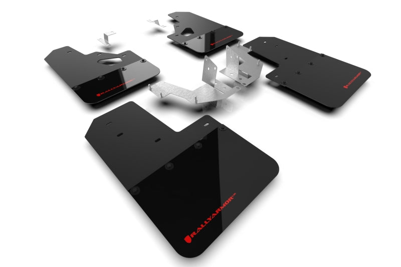 Rally Armor 21-22 Ford Bronco (Plstc Bmpr + RR - NO Rptr/Sprt) Blk Mud Flap w/Red Logo - Body & Protection