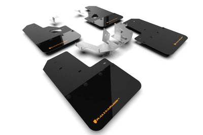 Rally Armor 21-22 Ford Bronco (Plstc Bmpr + RR - NO Rptr/Sprt) Blk Mud Flap w/Cy Orange Logo - Body & Protection