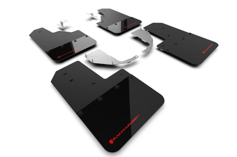 Rally Armor 21-22 Ford Bronco (Steel Bmpr - NO Rptr/Sprt - RR/RB) Blk Mud Flap w/Red Logo - Body & Protection