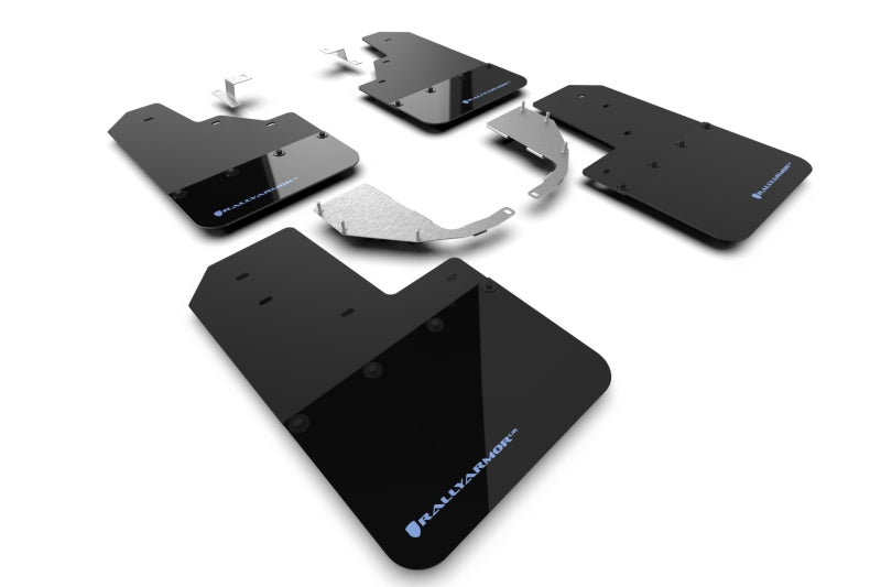 Rally Armor 21-22 Ford Bronco (Steel Bmpr - NO Rptr/Sprt - RR/RB) Blk Mud Flap w/Area Blue Logo - Body & Protection