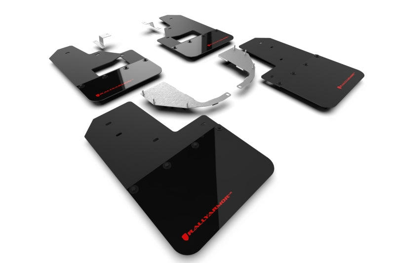 Rally Armor 21-22 Ford Bronco (Steel Bmpr + RB - NO Rptr/Sprt) Blk Mud Flap w/Red Logo - Body & Protection