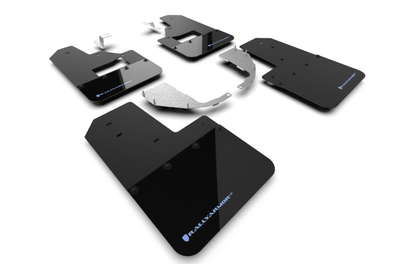 Rally Armor 21-22 Ford Bronco (Steel Bmpr + RB - NO Rptr/Sprt) Blk Mud Flap w/Area Blue Logo - Body & Protection
