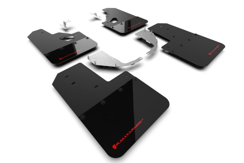 Rally Armor 21-22 Ford Bronco (Steel Bmpr + RR - NO Rptr/Sprt) Blk Mud Flap w/Red Logo - Body & Protection