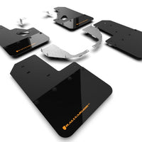 Rally Armor 21-22 Ford Bronco (Steel Bmpr + RR- NO Rptr/Sprt) Blk Mud Flap w/Cy Orange Logo - Body & Protection