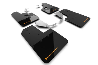 Rally Armor 21-22 Ford Bronco (Steel Bmpr + RR- NO Rptr/Sprt) Blk Mud Flap w/Cy Orange Logo - Body & Protection
