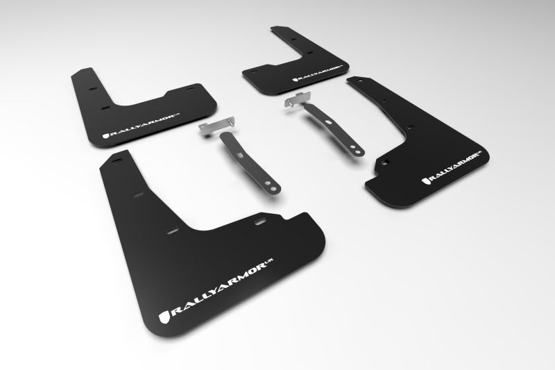 Rally Armor 21-23 Hyundai Elantra (Will Not Fit N/N Line) Black UR Mud Flap w/ White Logo - Body & Protection