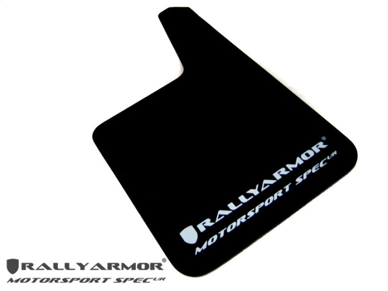 Rally Armor Universal Fit (No Hardware) Motorsport Spec Black UR Mud Flap w/ White Logo - Body & Protection