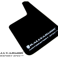 Rally Armor Universal Fit (No Hardware) Motorsport Spec Black UR Mud Flap w/ White Logo - Body & Protection