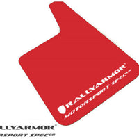 Rally Armor Universal Fit (No Hardware) Motorsport Spec Red UR Mud Flap w/ White Logo - Body & Protection