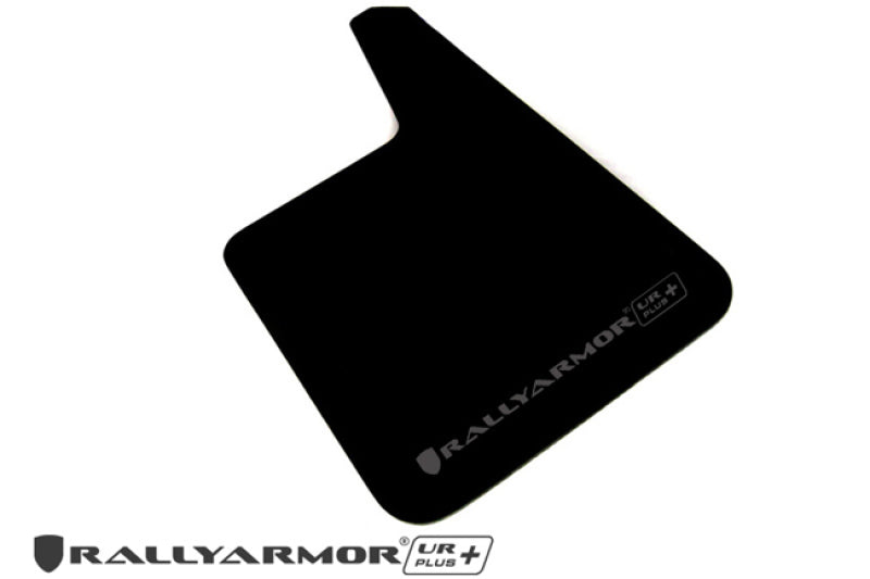 Rally Armor Universal Fit (No Hardware) UR Plus Black Mud Flap w/ Grey Logo - Body & Protection