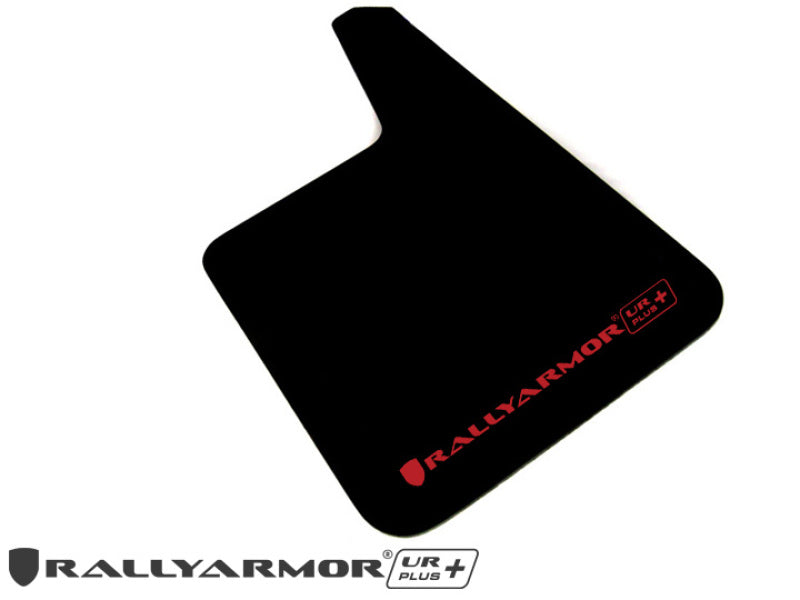 Rally Armor Universal Fit (No Hardware) UR Plus Black Mud Flap w/ Red Logo - Body & Protection