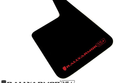 Rally Armor Universal Fit (No Hardware) UR Plus Black Mud Flap w/ Red Logo - Body & Protection