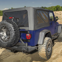 Rampage 04-06 Jeep Wrangler(TJ) Unlimited OEM Replacement Soft Upper Doors - Black Denim - Interior Accessories