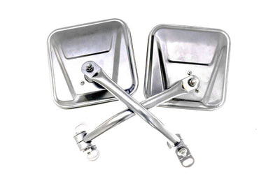 Rampage 1955-1983 Jeep CJ5 Side Mirrors - Stainless - Exterior Styling