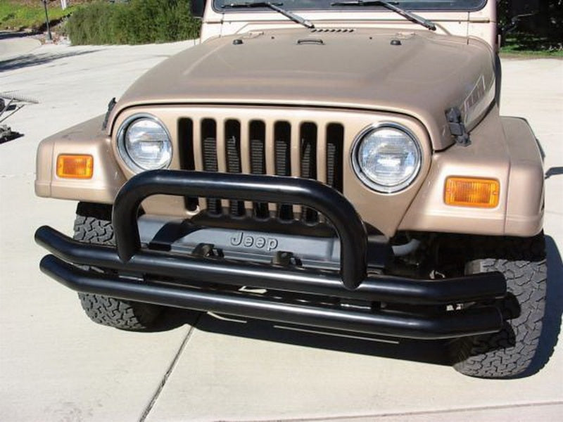 Rampage 1976-1983 Jeep CJ5 Double Tube Bumper Front - Black - Bumpers Grilles & Guards