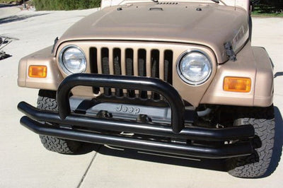 Rampage 1976-1983 Jeep CJ5 Double Tube Bumper Front - Black - Bumpers Grilles & Guards