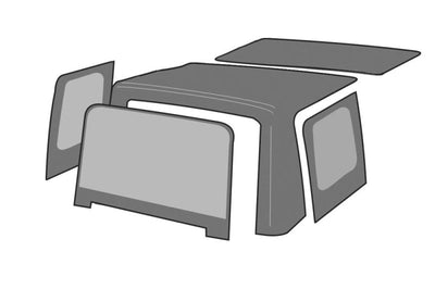 Rampage 1986-1994 Suzuki Samurai Soft Top OEM Replacement - Black Diamond - Roofs & Roof Accessories