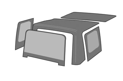 Rampage 1986-1994 Suzuki Samurai Soft Top OEM Replacement - Black Diamond - Roofs & Roof Accessories