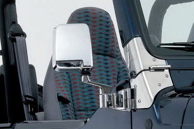 Rampage 1987-1995 Jeep Wrangler(YJ) Half Door Side Mirrors - Chrome - Exterior Styling