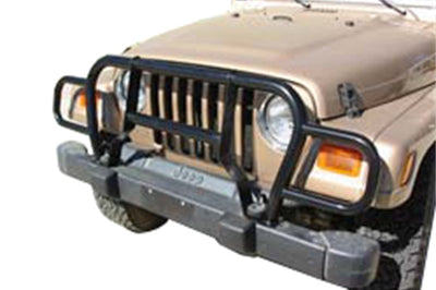 Rampage 1987-1995 Jeep Wrangler(YJ) Headlight Euro Grill Guard - Black - Bumpers Grilles & Guards