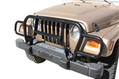 Rampage 1987-1995 Jeep Wrangler(YJ) Headlight Euro Grill Guard - Black - Bumpers Grilles & Guards
