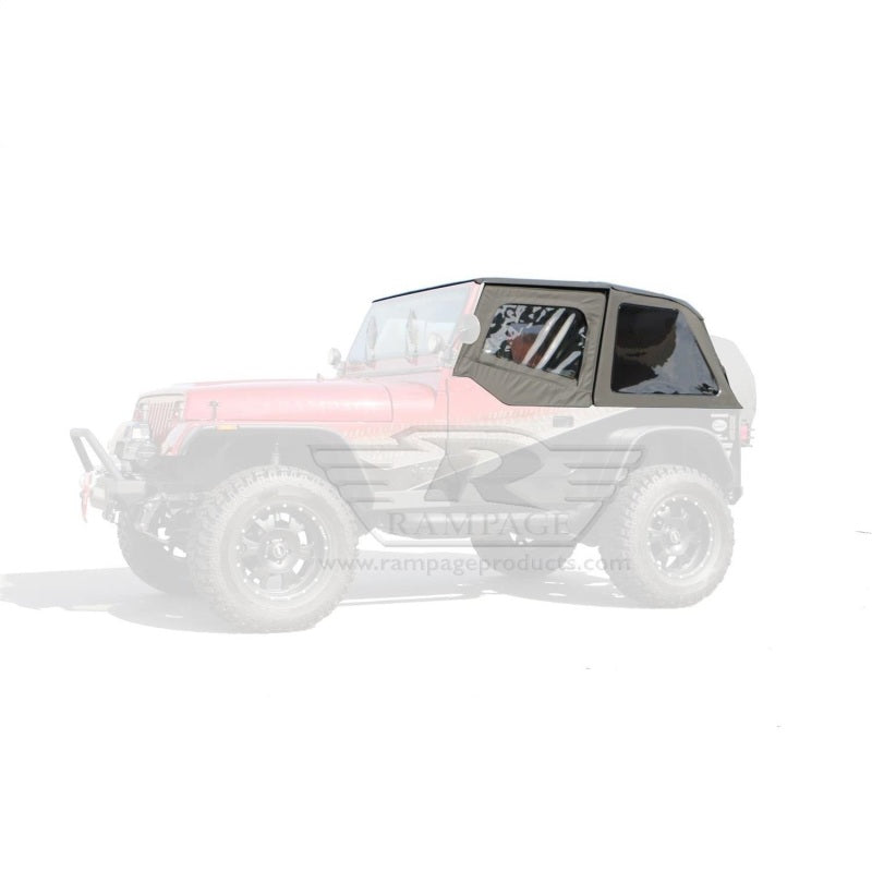 Rampage 1992-1995 Jeep Wrangler(YJ) Frameless Soft Top Kit - Black Diamond - Roofs & Roof Accessories