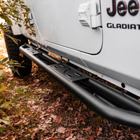 Rampage 20-22 Jeep Gladiator SRS Sidebar Rock Crawler Steps - Black - Nerf Bars & Running Boards