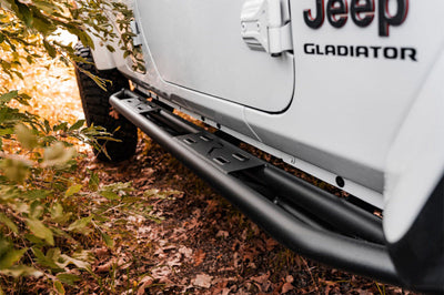 Rampage 20-22 Jeep Gladiator SRS Sidebar Rock Crawler Steps - Black - Nerf Bars & Running Boards