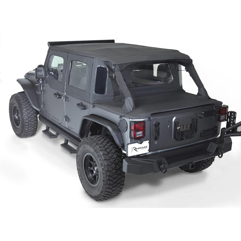 Rampage 2007-2018 Jeep Wrangler(JK) 2-Door Trailview Tonneau Top - Black Diamond - Roofs & Roof Accessories