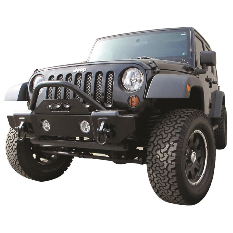 Rampage 2007-2018 Jeep Wrangler(JK) Recovery Bumper Stubby Front - Black - Bumpers Grilles & Guards