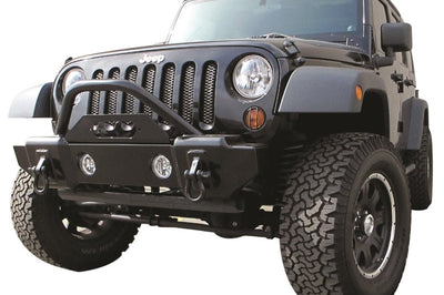Rampage 2007-2018 Jeep Wrangler(JK) Recovery Bumper Stubby Front - Black - Bumpers Grilles & Guards