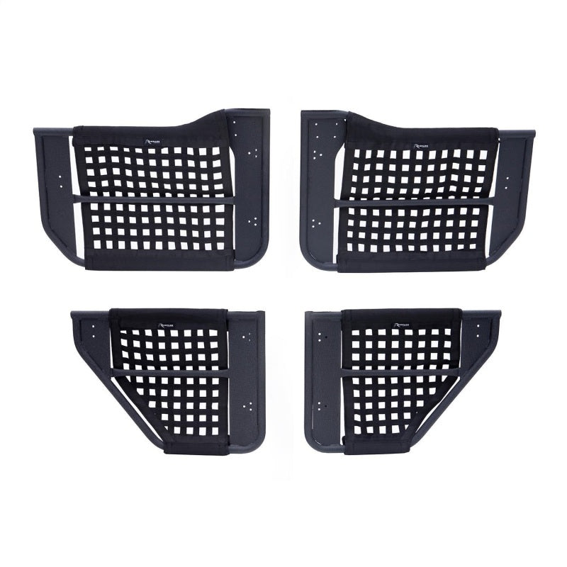 Rampage 2007-2018 Jeep Wrangler(JK) Unlimited 4-Door Tube Doors With Netting - Black - Exterior Styling