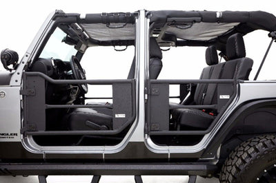 Rampage 2007-2018 Jeep Wrangler(JK) Unlimited 4-Door Tube Doors With Netting - Black - Exterior Styling