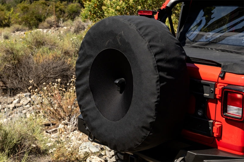 Rampage 2018-2019 Jeep Wrangler(JL) Sport 2-Door Tire Cover w/Camera Slot 30in-32in - Black - Exterior Styling