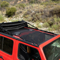 Rampage 2018-2019 Jeep Wrangler(JL) Unlimited Sport 4-Door Mesh Shade Top - Extended - Black - Roofs & Roof Accessories