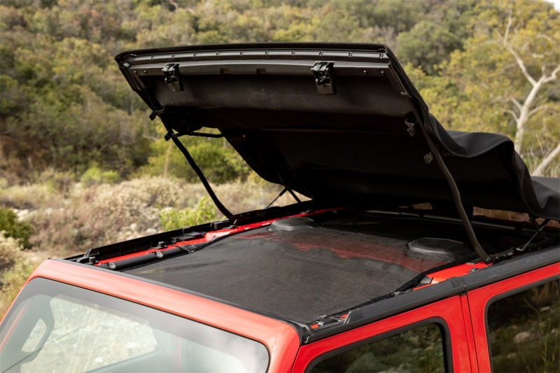 Rampage 2018-2019 Jeep Wrangler(JL) Unlimited Sport 4-Door Mesh Shade Top - Extended - Black - Roofs & Roof Accessories
