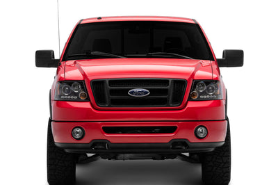 Raxiom 04-08 Ford F-150 Dual LED Halo Projector Headlights- Black Housing (Clear Lens) - Lights