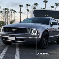 Raxiom 05-09 Ford Mustang GT V6 Axial Series CCFL Halo Projector Headlight- Blk Housing (Smkd Lens) - Lights