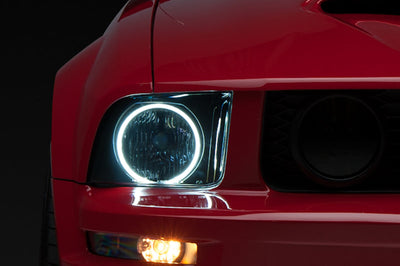 Raxiom 05-09 Ford Mustang GT V6 Axial Series CCFL Halo Projector Headlight- Blk Housing (Smkd Lens) - Lights