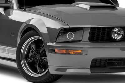 Raxiom 05-09 Ford Mustang Halogen 2010 Style LED Halo Headlights-Blk Hsng(Clear Lens/Excludes GT500) - Lights