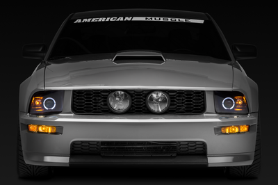 Raxiom 05-09 Ford Mustang Halogen 2010 Style LED Halo Headlights-Blk Hsng(Clear Lens/Excludes GT500) - Lights